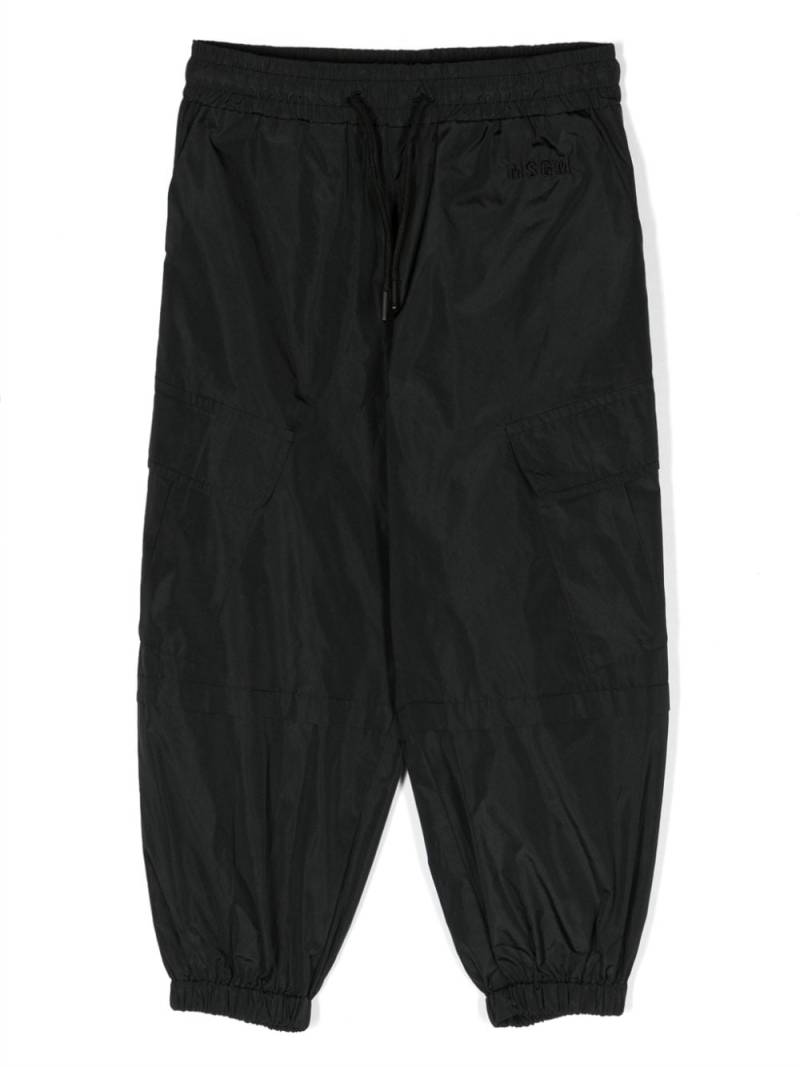 MSGM Kids logo-embroidered cargo trousers - Black von MSGM Kids