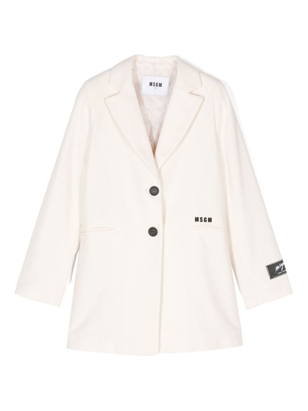 MSGM Kids logo-embroidered coat - Neutrals von MSGM Kids