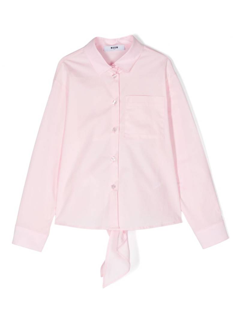 MSGM Kids logo-embroidered cotton poplin shirt - Pink von MSGM Kids