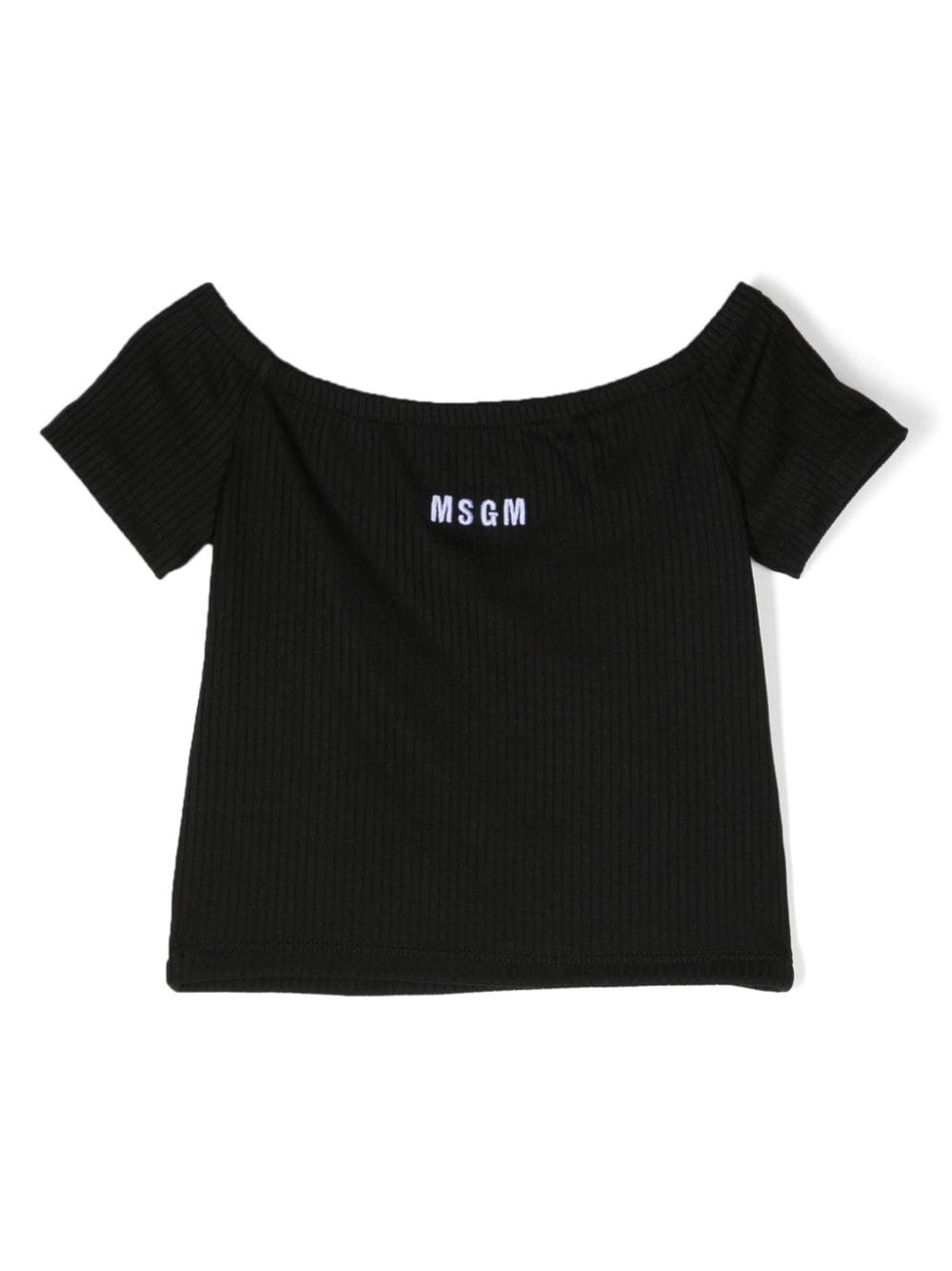 MSGM Kids logo-embroidered cropped T-shirt - Black von MSGM Kids