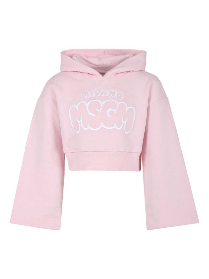 MSGM Kids logo-embroidered hoodie - Pink von MSGM Kids