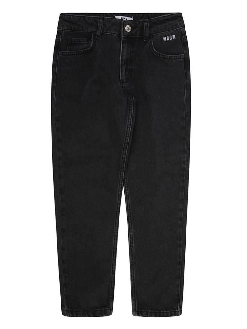 MSGM Kids logo-embroidered jeans - Black von MSGM Kids