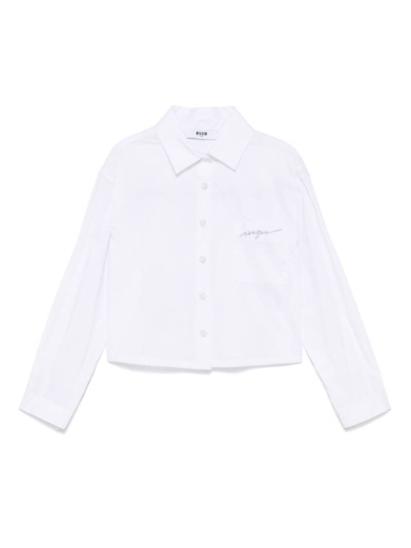 MSGM Kids logo-embroidered shirt - White von MSGM Kids