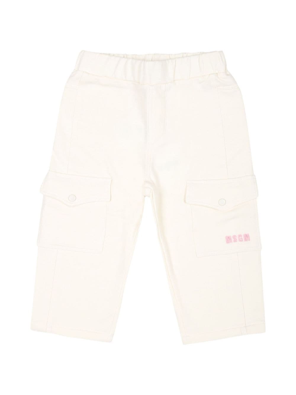 MSGM Kids logo-embroidered trousers - White von MSGM Kids