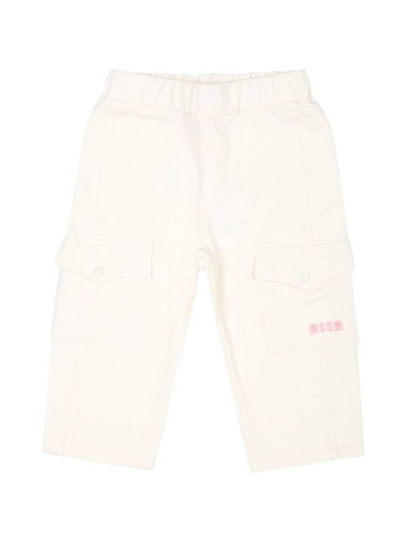 MSGM Kids logo-embroidered trousers - White von MSGM Kids