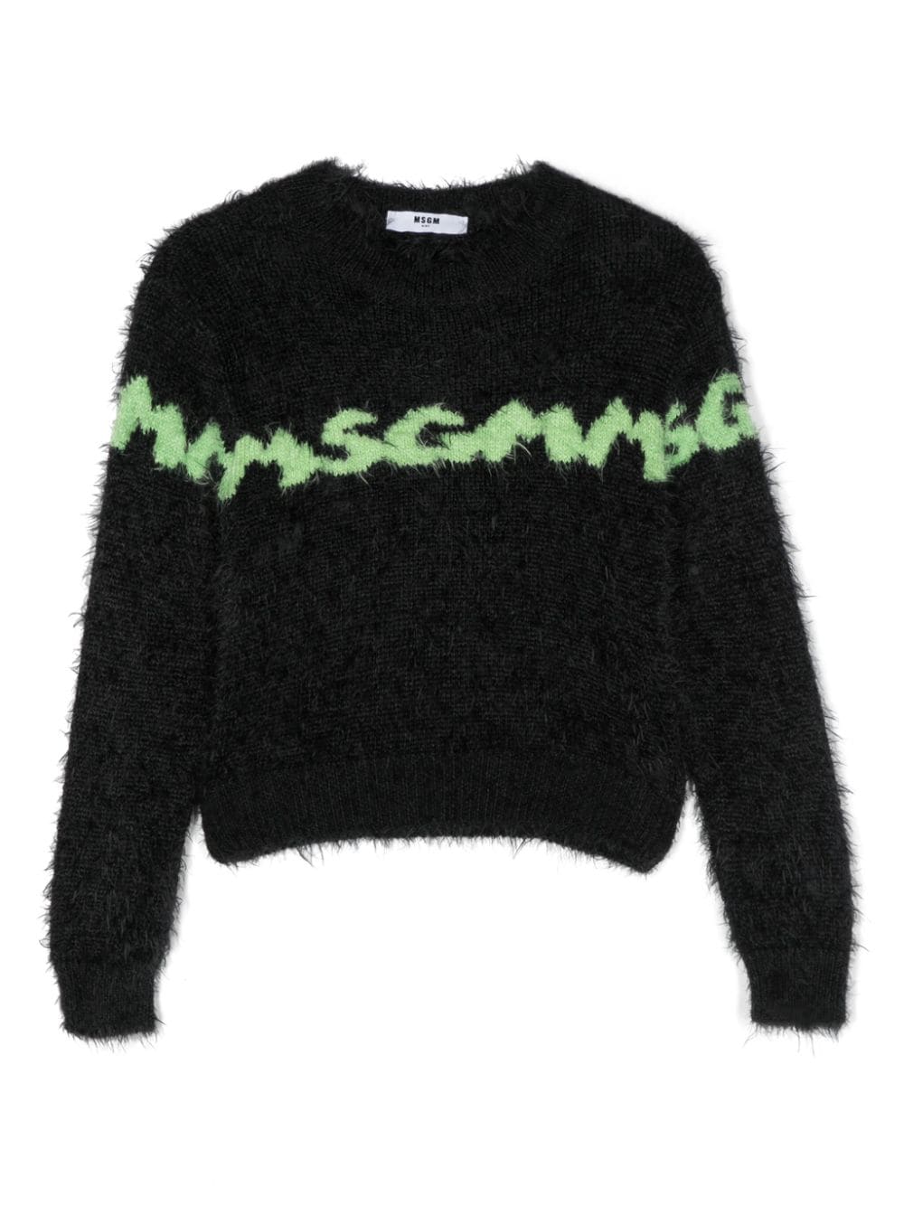 MSGM Kids logo intarsia-knit brushed jumper - Black von MSGM Kids