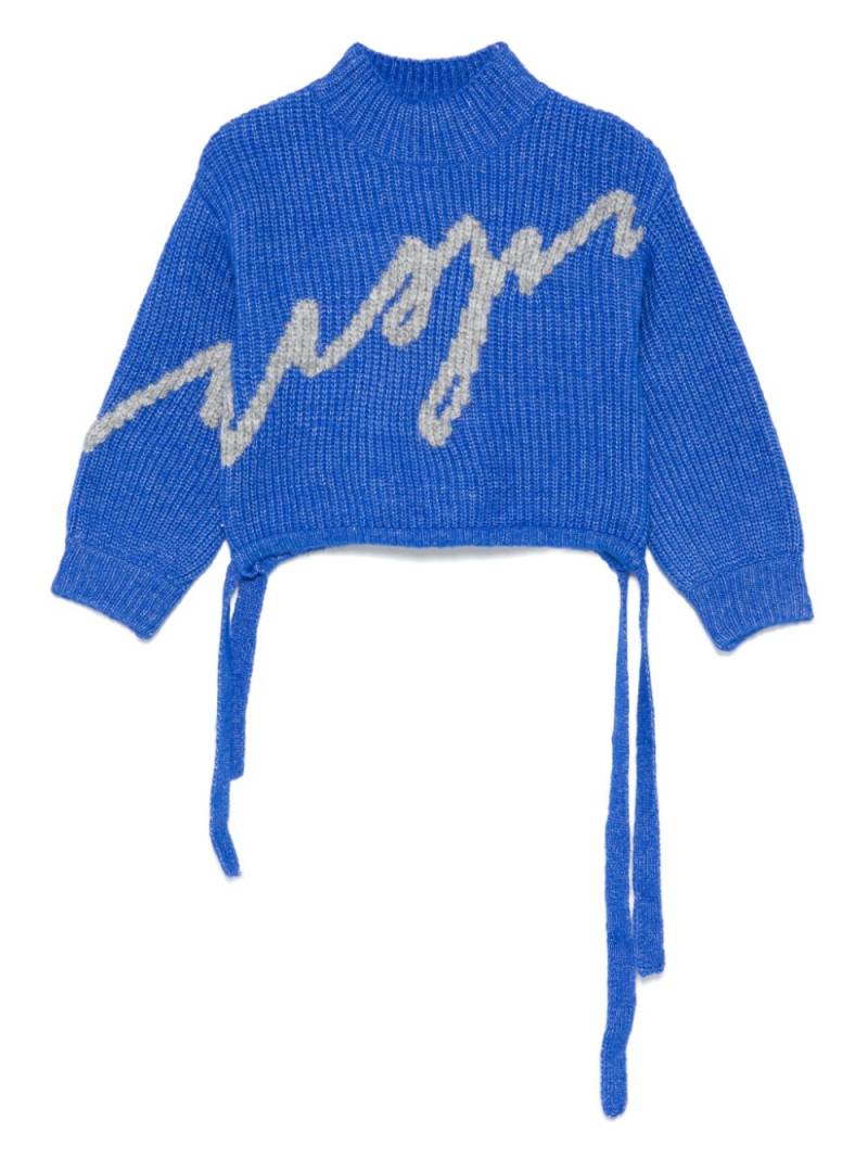 MSGM Kids logo-intarsia sweater - Blue von MSGM Kids