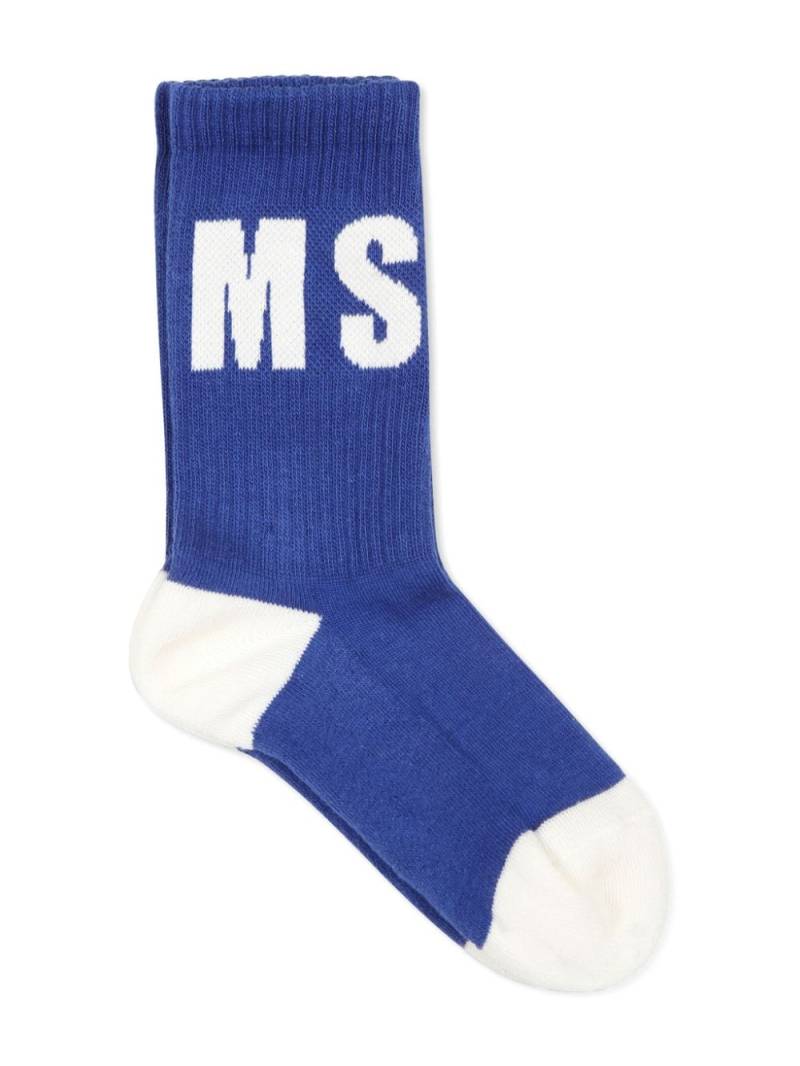 MSGM Kids logo-jacquard socks - Blue von MSGM Kids