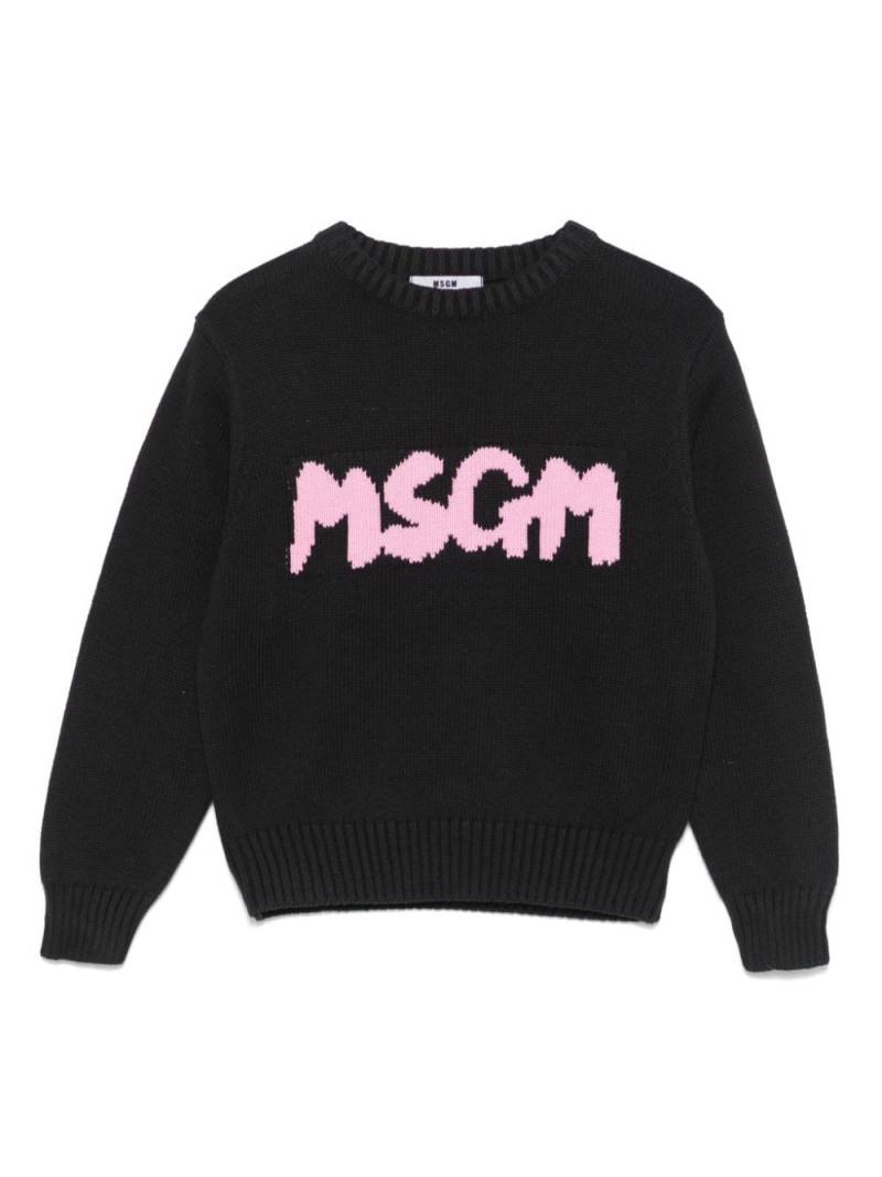 MSGM Kids logo-jacquard sweater - Black von MSGM Kids