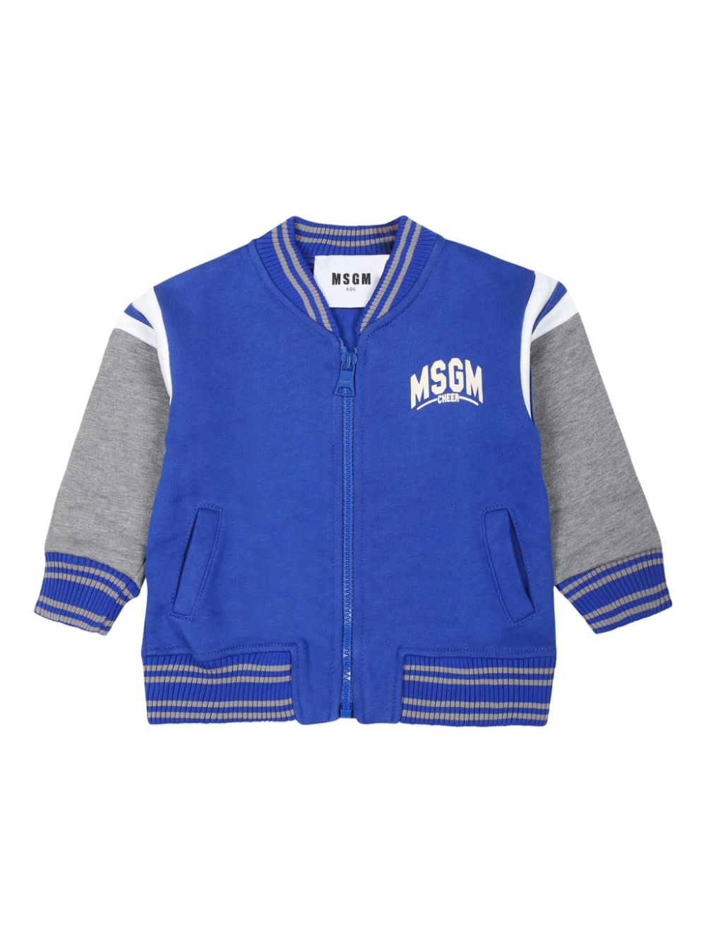 MSGM Kids logo-lettering bomber jacket - Blue von MSGM Kids