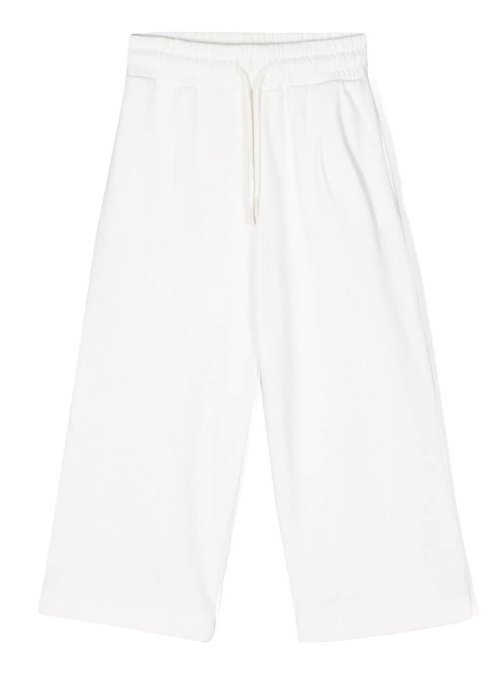 MSGM Kids logo-patch cotton track pants - White von MSGM Kids