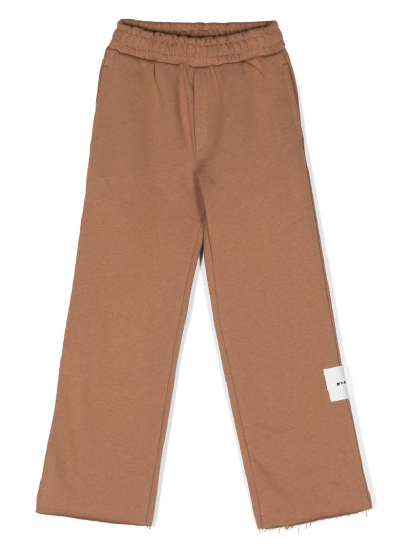 MSGM Kids logo-patch elasticated track pants - Brown von MSGM Kids