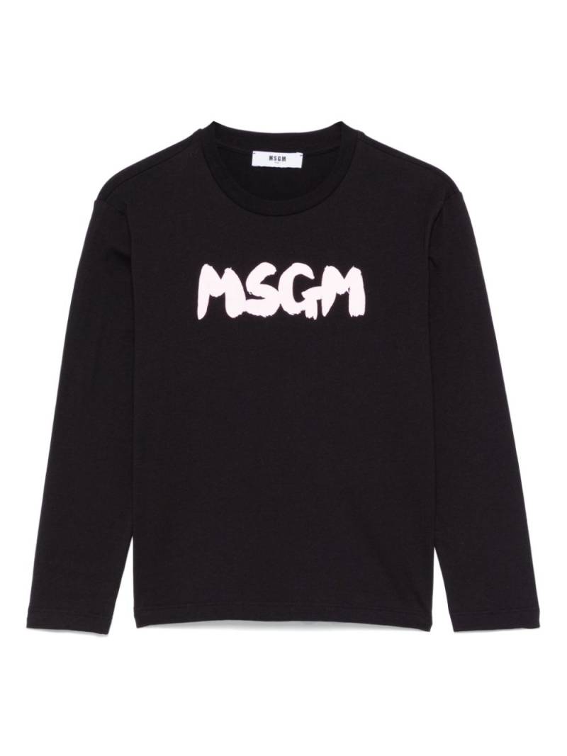 MSGM Kids logo-print T-shirt - Black von MSGM Kids