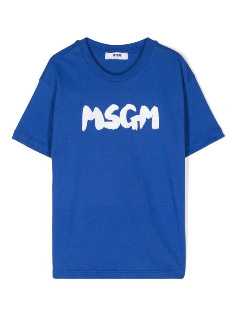 MSGM Kids logo-print T-shirt - Blue von MSGM Kids