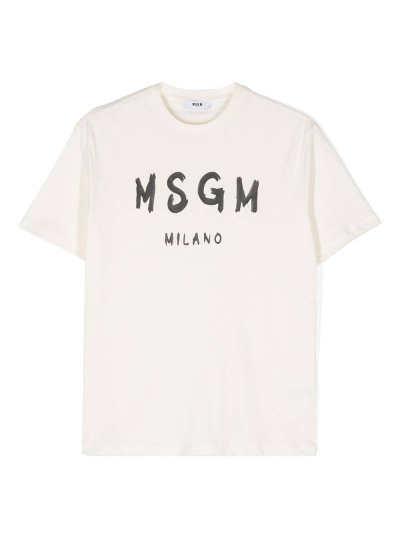 MSGM Kids logo-print T-shirt - Neutrals von MSGM Kids