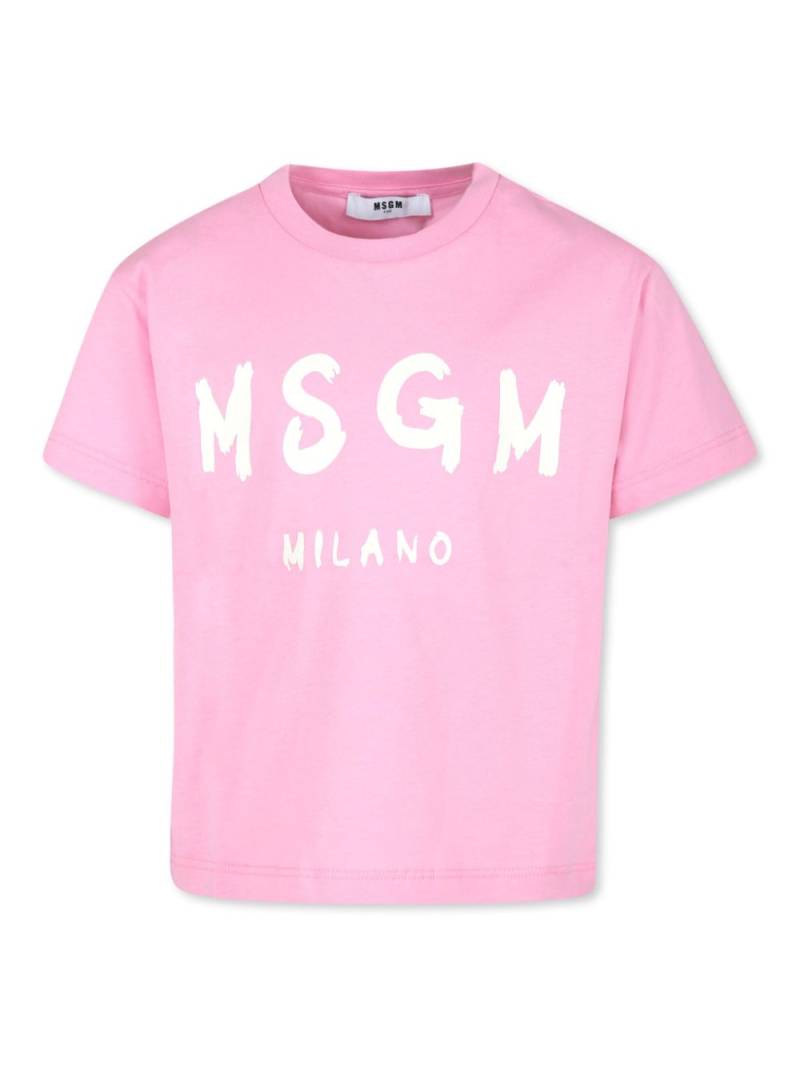 MSGM Kids logo-print T-shirt - Pink von MSGM Kids