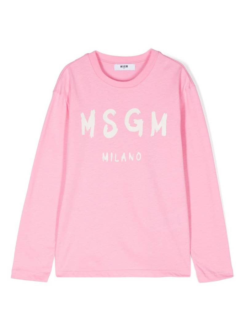 MSGM Kids logo-print T-shirt - Pink von MSGM Kids