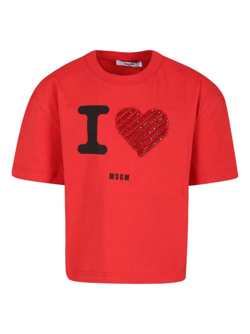 MSGM Kids logo-print T-shirt - Red von MSGM Kids