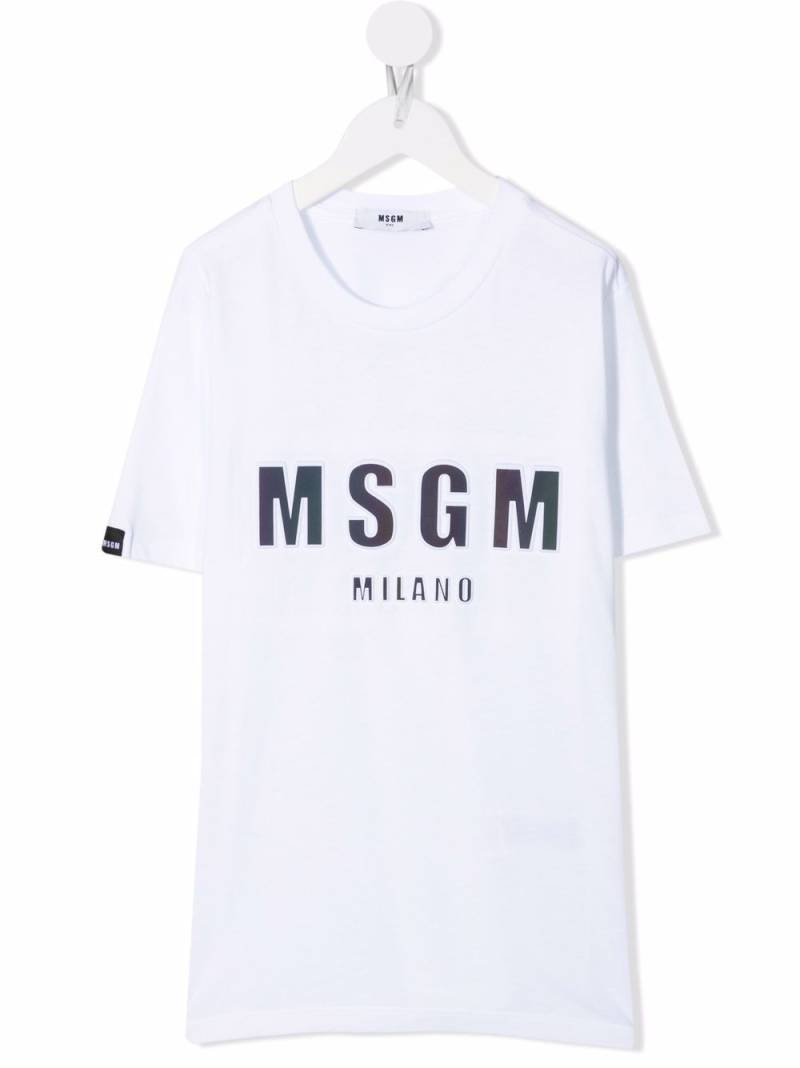 MSGM Kids logo print T-shirt - White von MSGM Kids