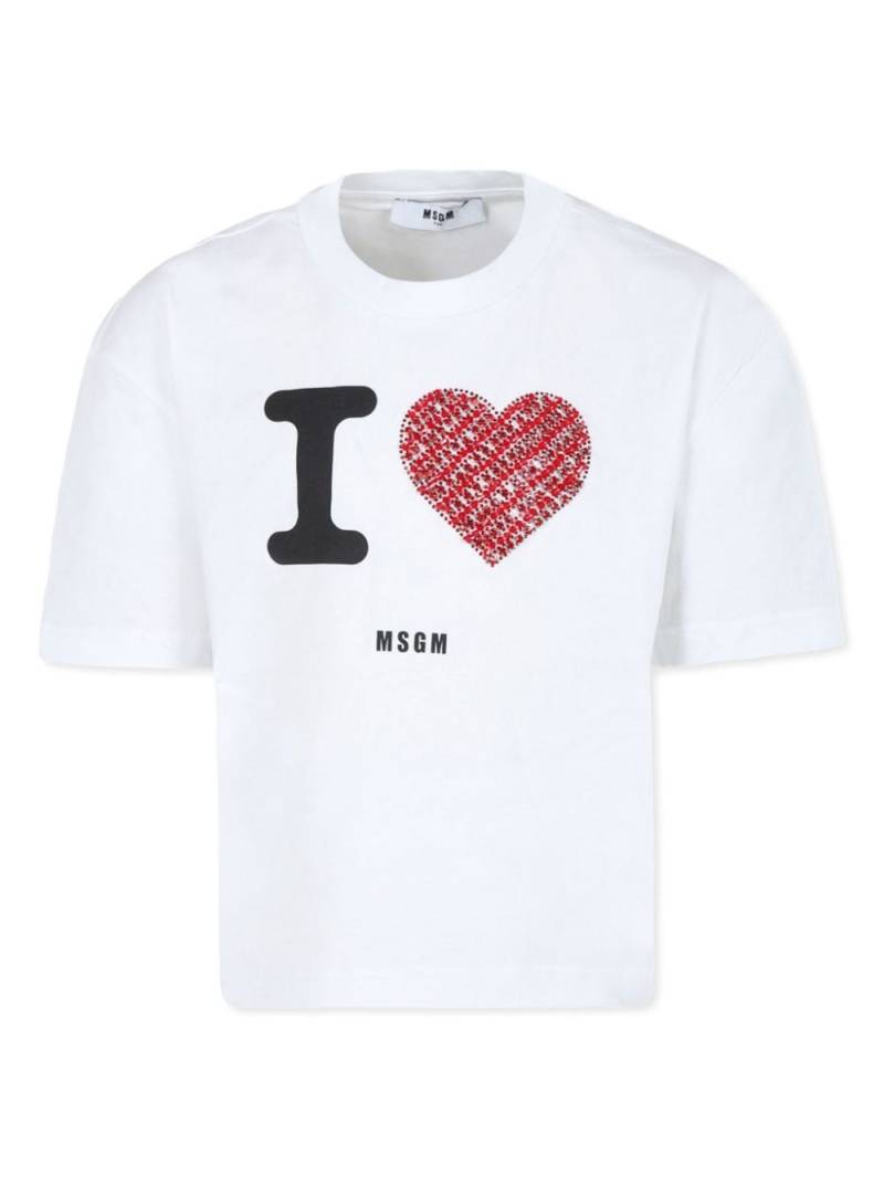 MSGM Kids logo-print T-shirt - White von MSGM Kids