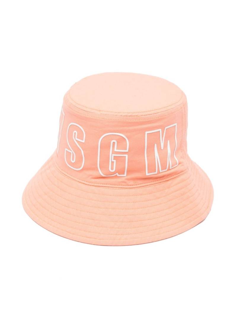 MSGM Kids logo-print bucket hat - Orange von MSGM Kids