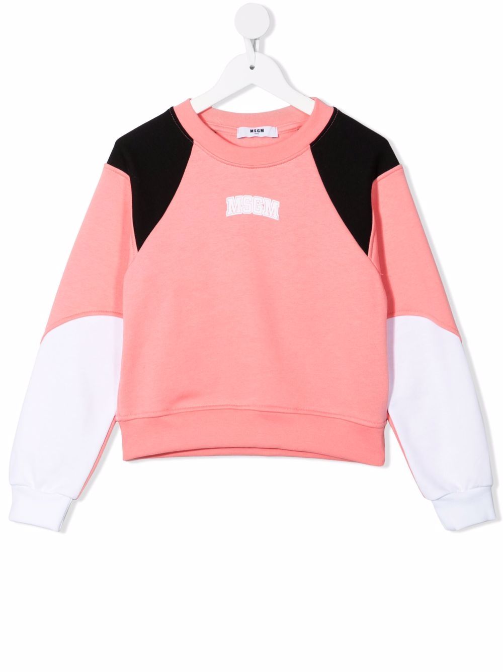 MSGM Kids logo print colour block sweater - Pink von MSGM Kids