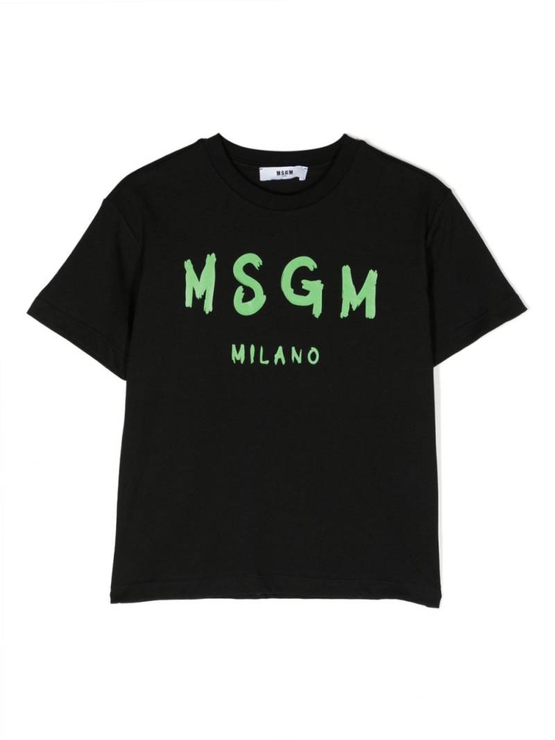 MSGM Kids logo-print cotton T-shirt - Black von MSGM Kids