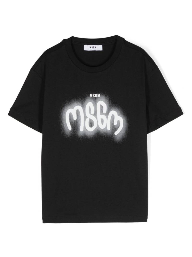 MSGM Kids logo-print cotton T-shirt - Black von MSGM Kids