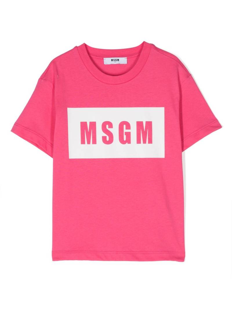 MSGM Kids logo-print cotton T-shirt - Pink von MSGM Kids