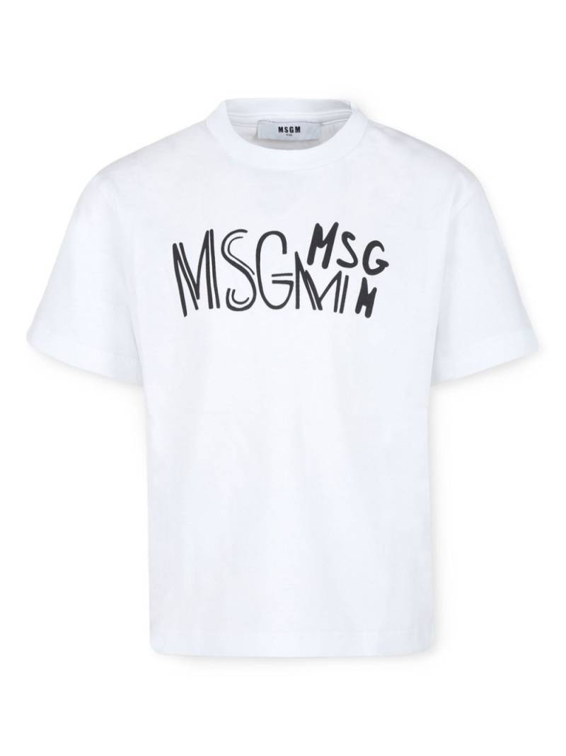 MSGM Kids logo-print cotton T-shirt - White von MSGM Kids