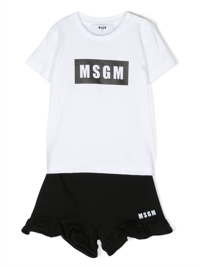 MSGM Kids logo-print cotton T-shirt and shorts set - White von MSGM Kids