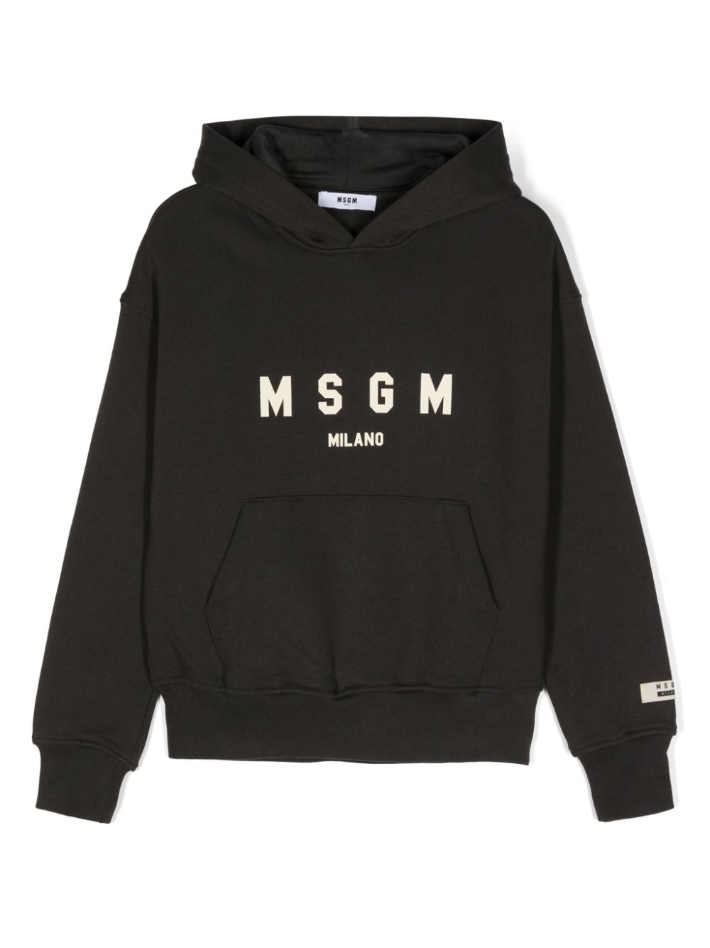 MSGM Kids logo-print cotton hoodie - Grey von MSGM Kids