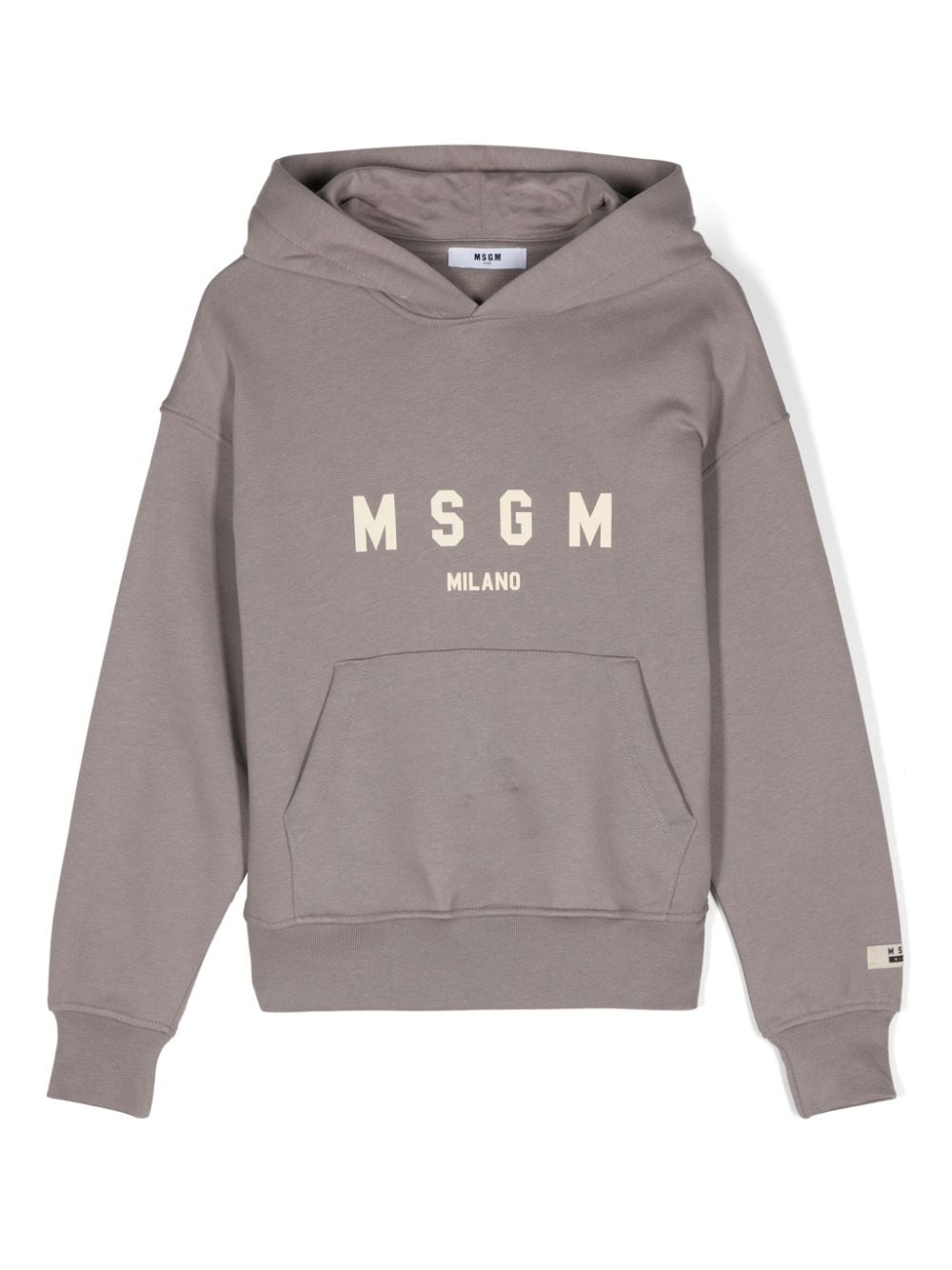 MSGM Kids logo-print cotton hoodie - Grey von MSGM Kids