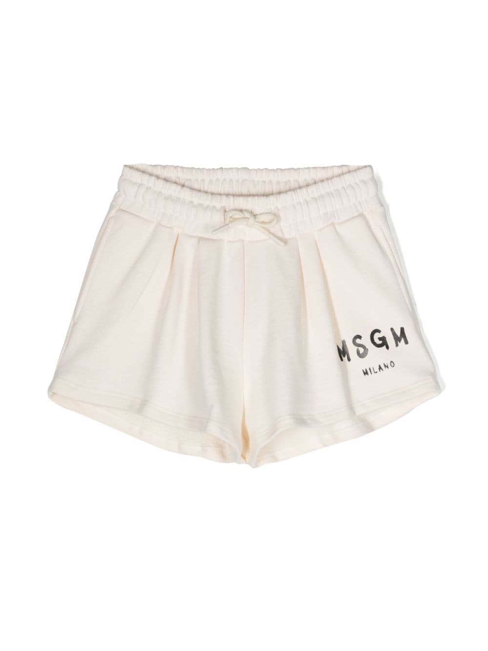 MSGM Kids logo-print cotton shorts - Neutrals von MSGM Kids