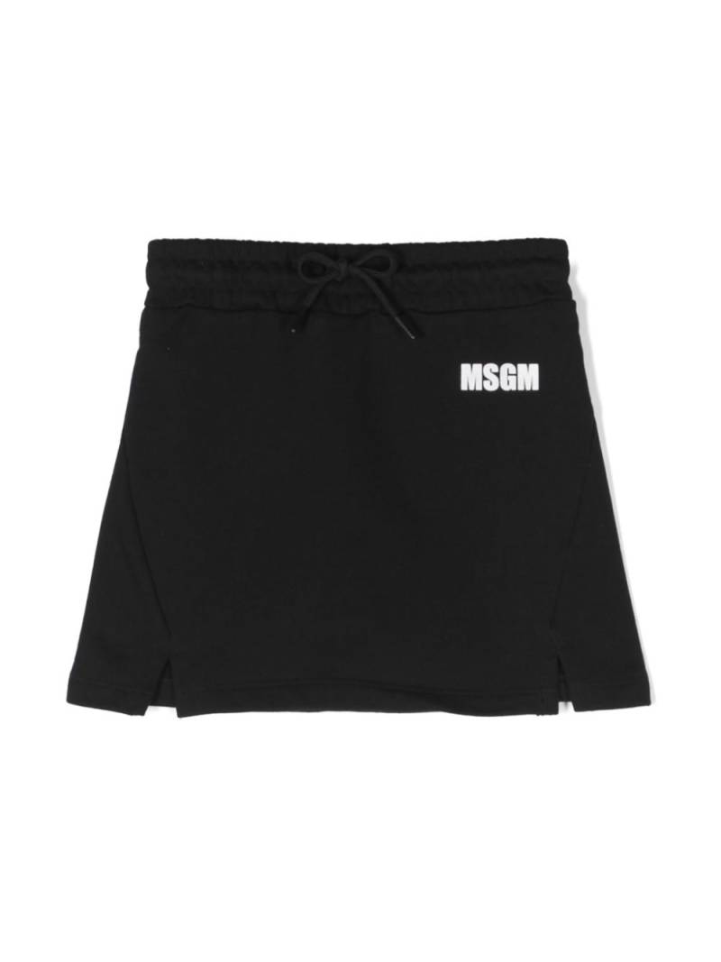 MSGM Kids logo-print cotton skirt - Black von MSGM Kids