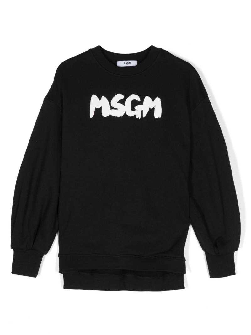 MSGM Kids logo-print cotton sweatshirt - Black von MSGM Kids