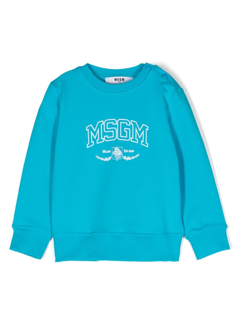 MSGM Kids logo-print cotton sweatshirt - Blue von MSGM Kids