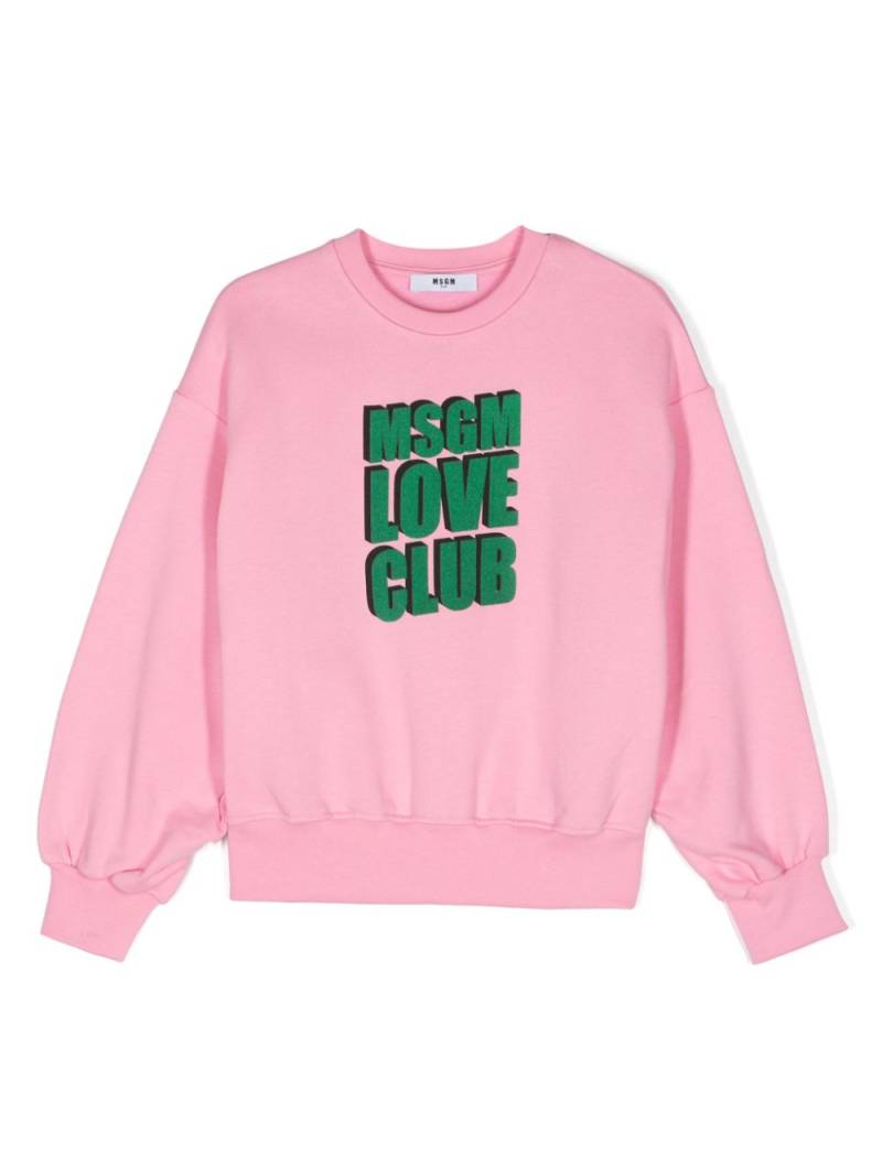 MSGM Kids logo-print cotton sweatshirt - Pink von MSGM Kids