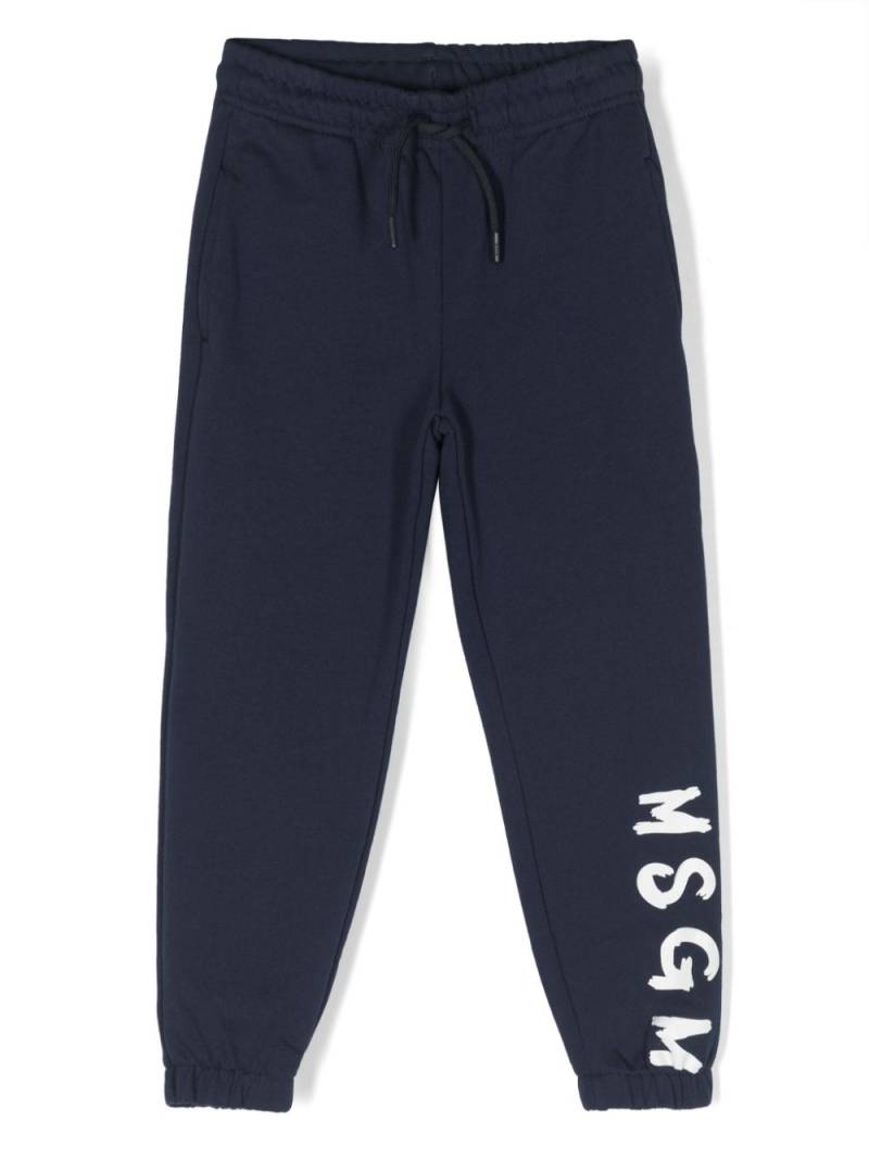 MSGM Kids logo-print cotton track pants - Blue von MSGM Kids