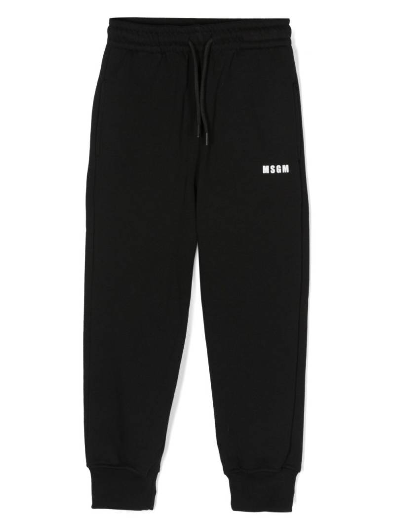 MSGM Kids logo-print cotton track trousers - Black von MSGM Kids