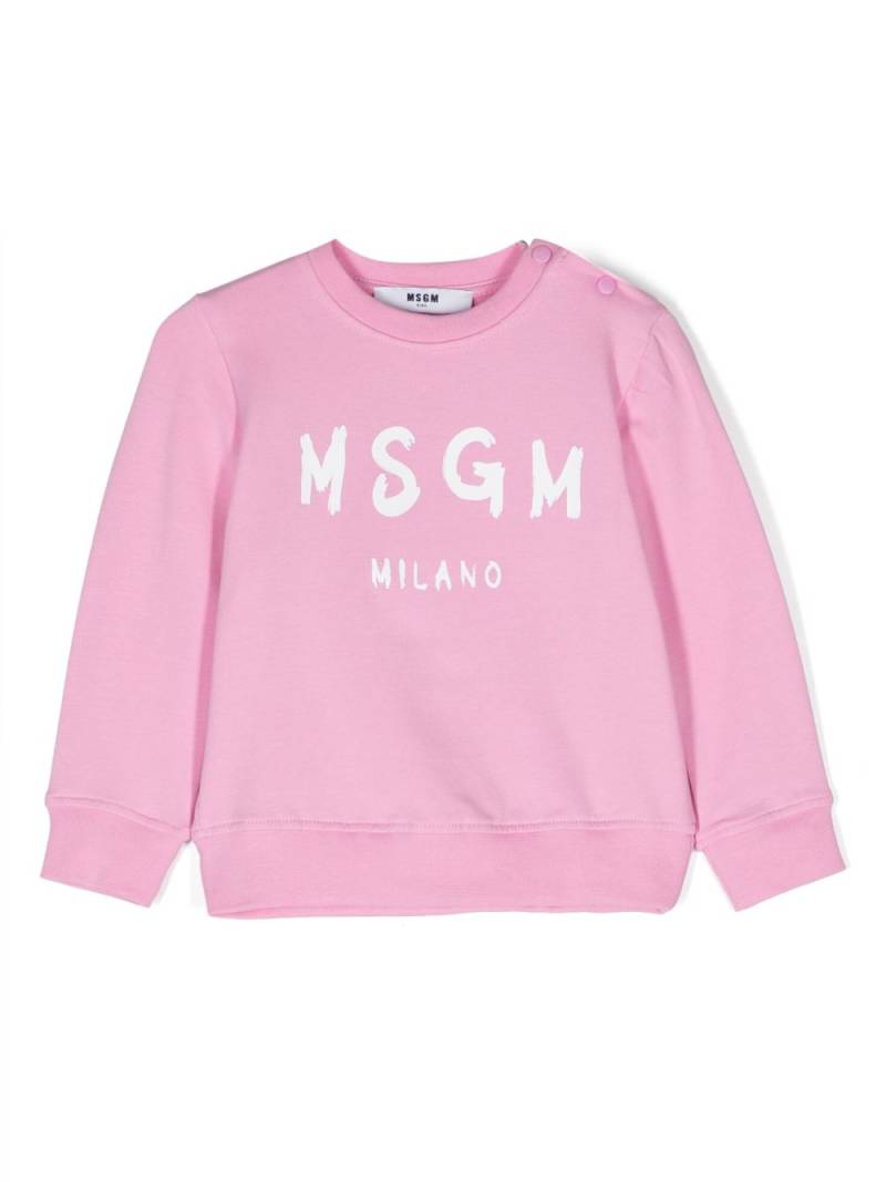 MSGM Kids logo-print crew-neck sweatshirt - Pink von MSGM Kids