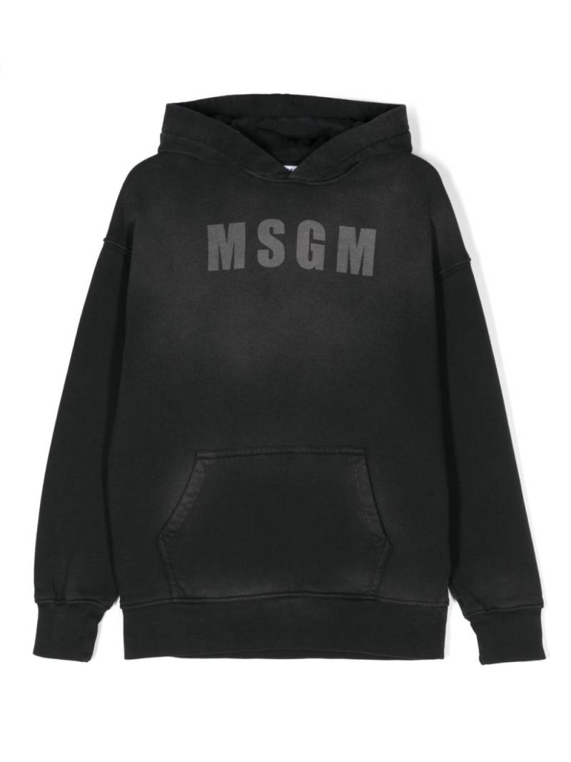 MSGM Kids logo-print hoodie - Black von MSGM Kids