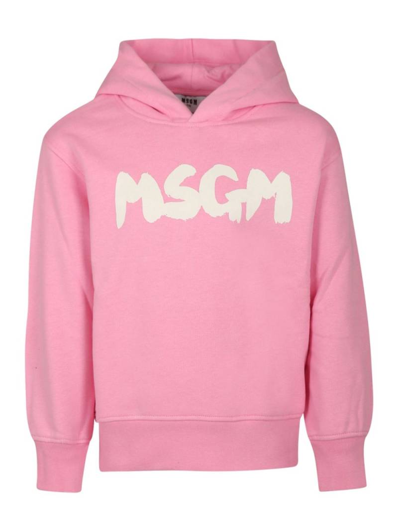 MSGM Kids logo-print hoodie - Pink von MSGM Kids