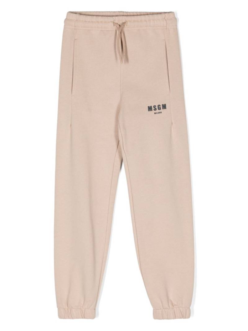 MSGM Kids logo-print jersey track pants - Neutrals von MSGM Kids