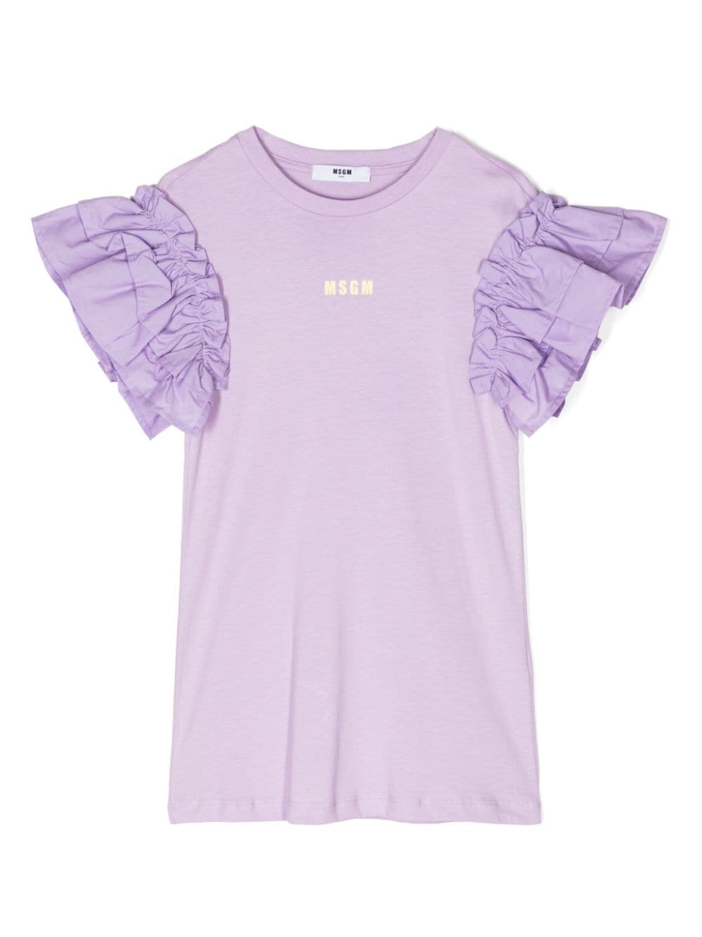 MSGM Kids logo-print ruffle-detail dress - Purple von MSGM Kids