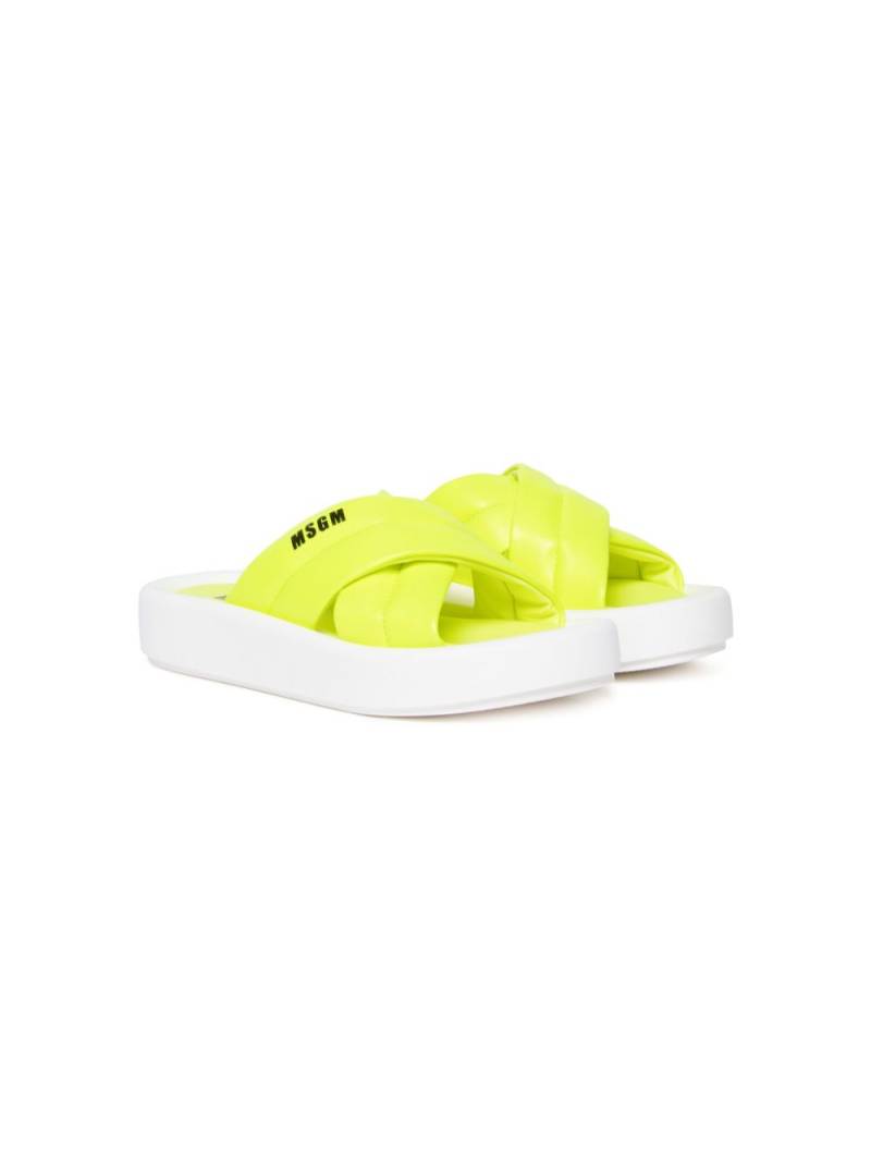 MSGM Kids logo-print sandals - Yellow von MSGM Kids