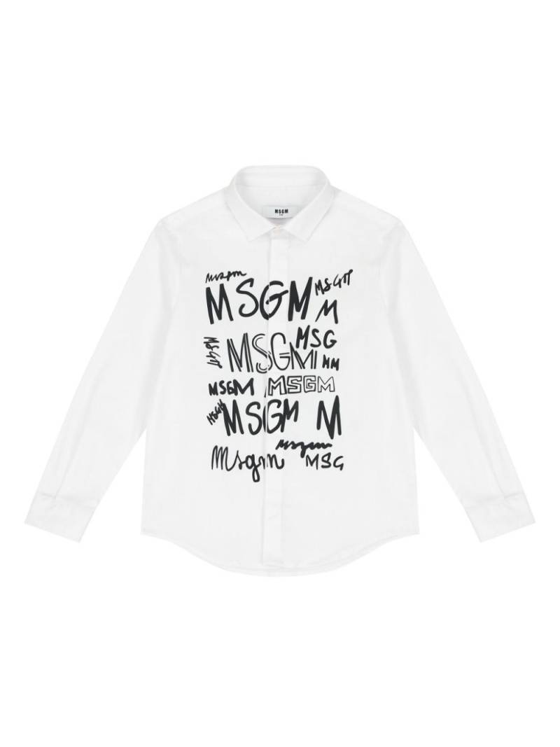 MSGM Kids logo-print shirt - White von MSGM Kids