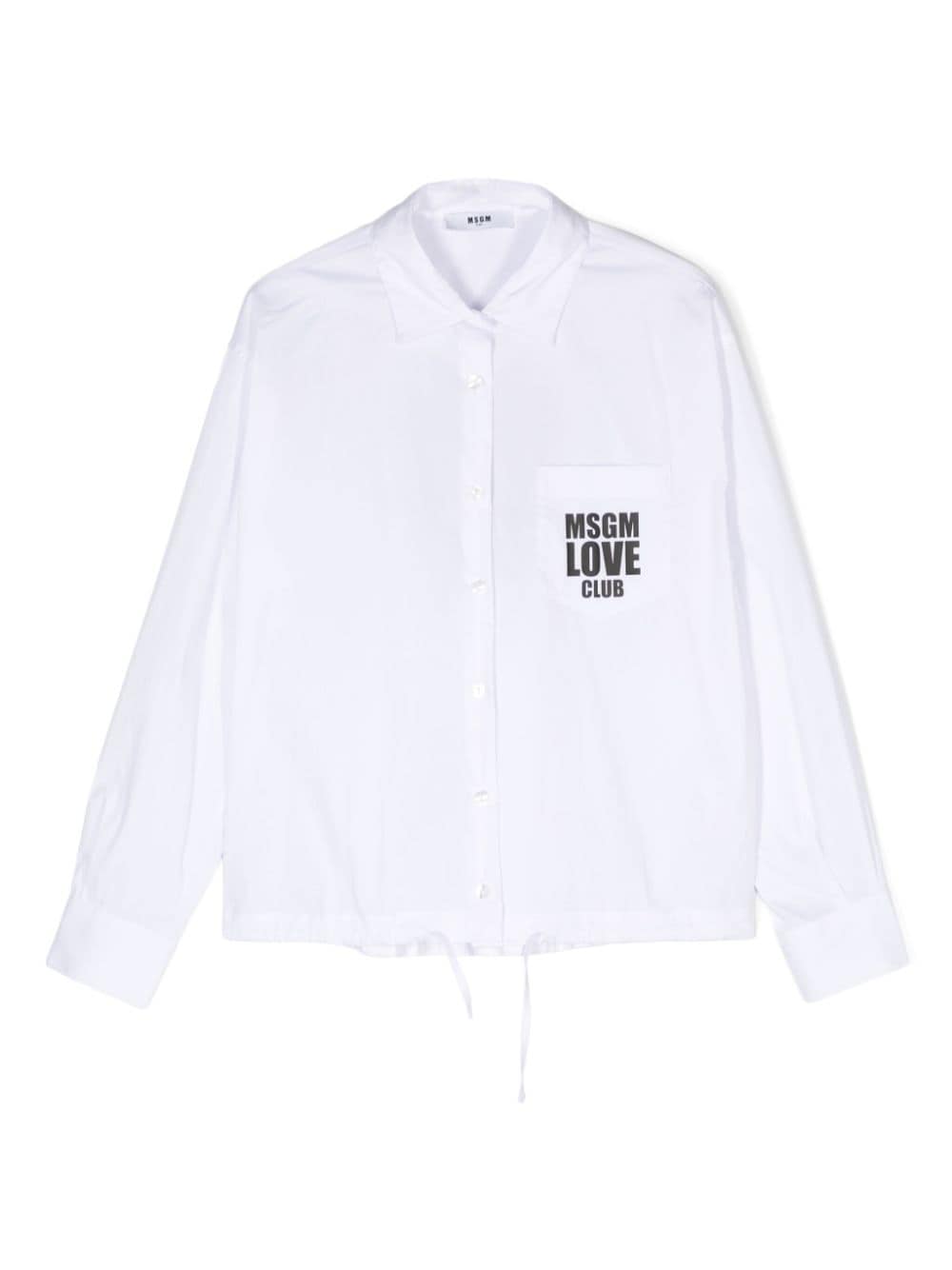 MSGM Kids logo-print shirt dress - White von MSGM Kids