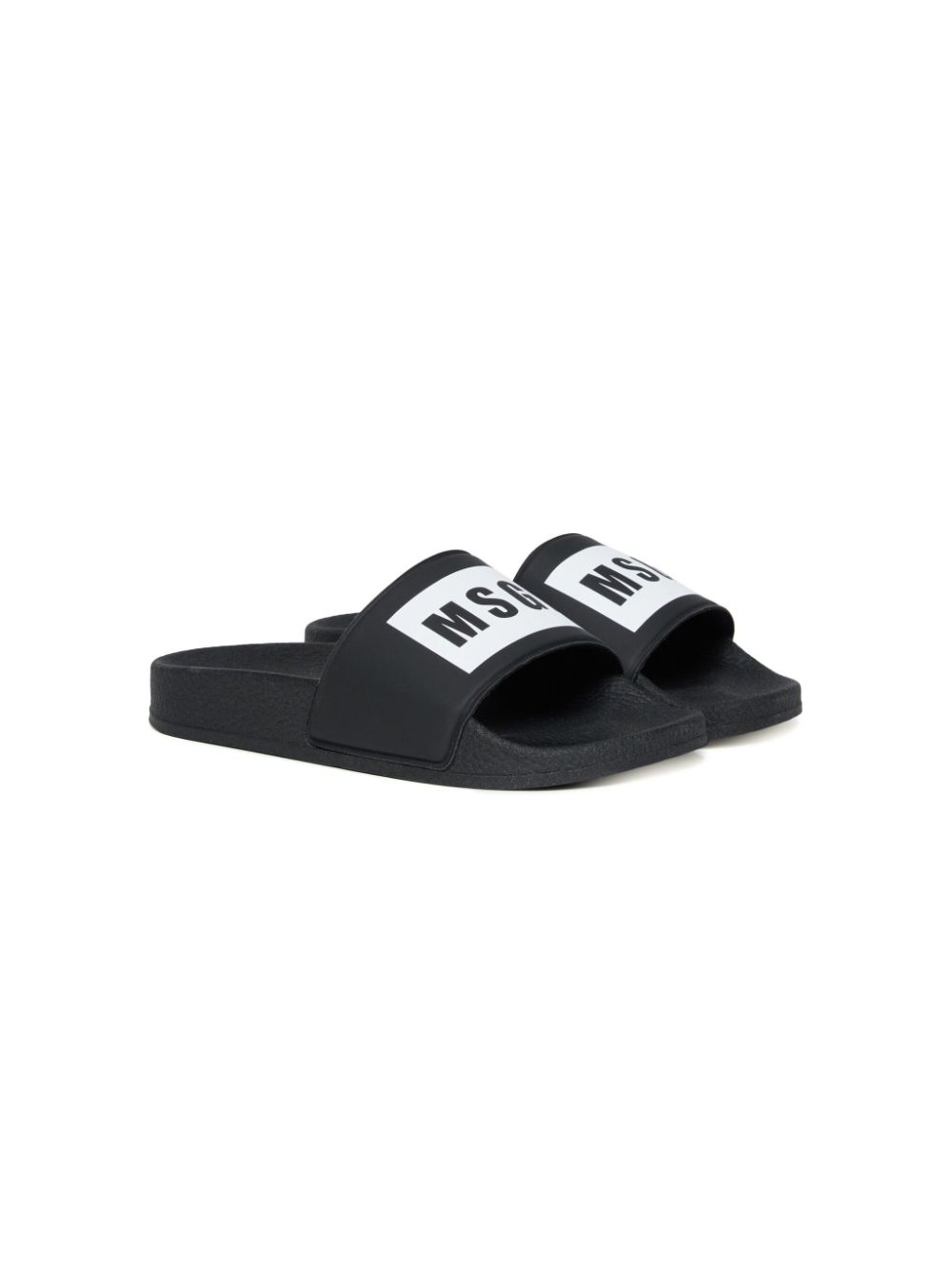 MSGM Kids logo-print slides - Black von MSGM Kids