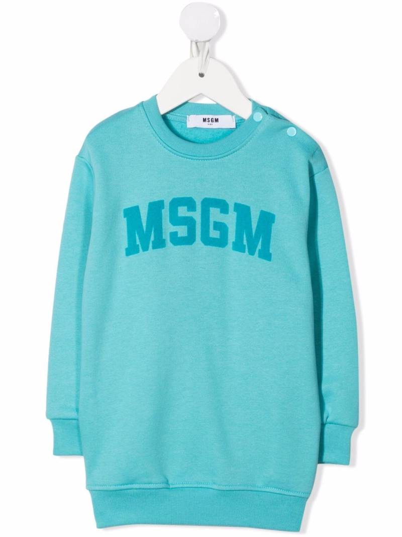 MSGM Kids logo-print sweater dress - Blue von MSGM Kids